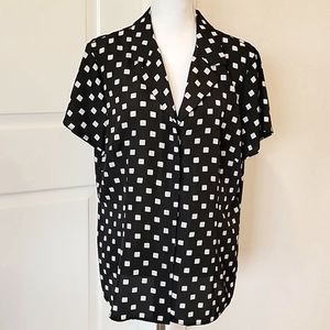 🍃 Black Sacks 5th Avenue blouse shirt top Sz 16